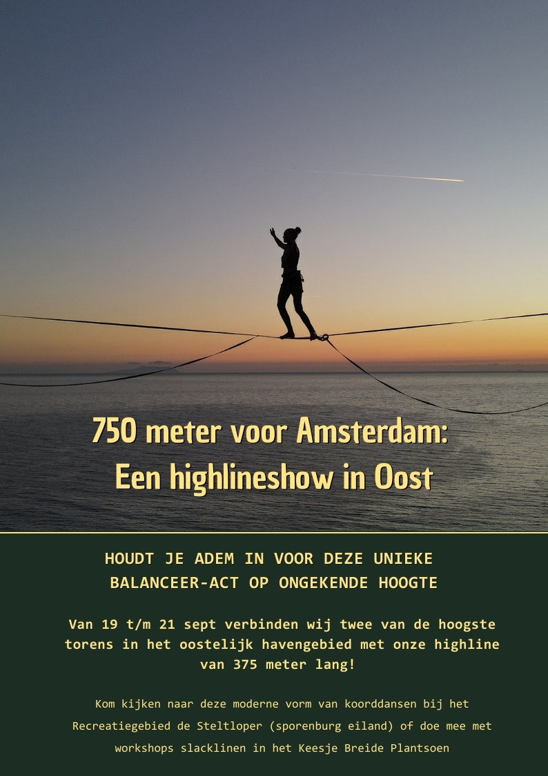 slackline act van Pieter Vis