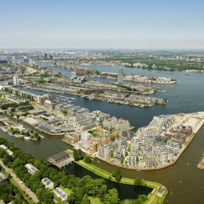 Amsterdam, Cruquiuseiland, Oostelijk havengebied luchtfoto met Borneo-Eiland, Sporenburg en het KNSM-eiland